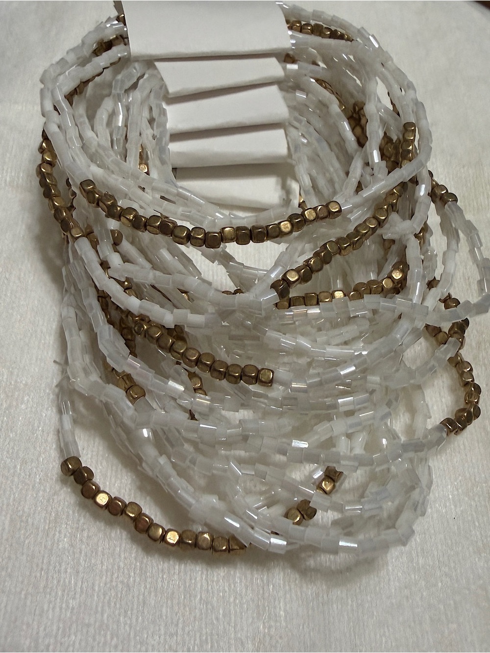 🔥Beaded Wrap Bracelets - White and Gold